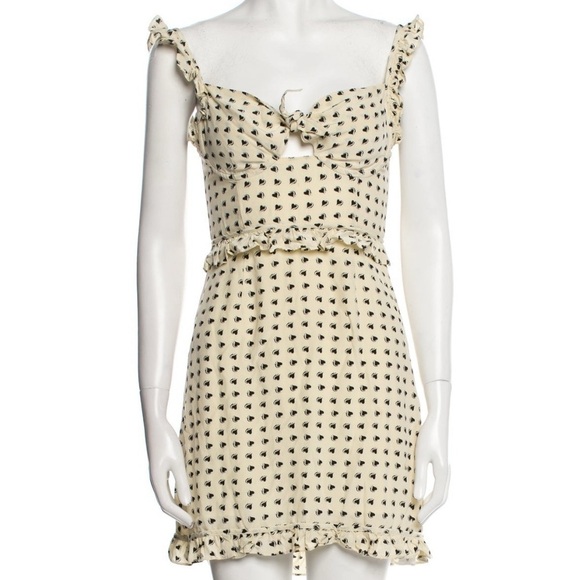 For Love And Lemons Dresses & Skirts - FOR LOVE & LEMONS HEART PRINTED RUFFLE MINI DRESS